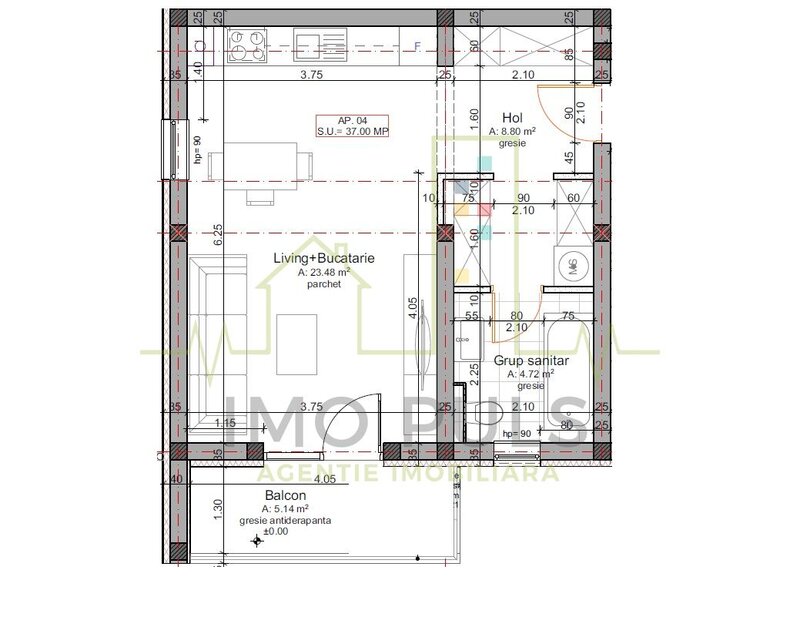 Calea Urseni, apartament cu 1 camera in bloc nou, finisajele sunt la alegerea cumparatorului.